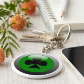 トランプのポーカーボタン – クラブ キーホルダー (側面)