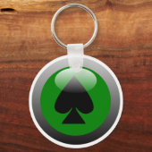 トランプのポーカーボタン – スペード キーホルダー (正面)