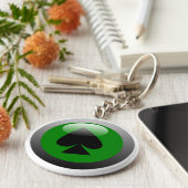 トランプのポーカーボタン – スペード キーホルダー (側面)