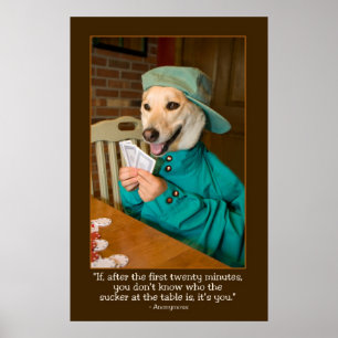 トランプのポーカーポスター(犬) ポスター