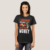 トランプのポーカーポット買お金を持って Tシャツ (正面フル)
