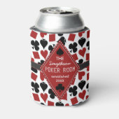 トランプのポーカールームカジノカードスーツパーソナライズされたクラブ 缶クーラー (缶裏面)