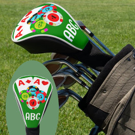 トランプのポーカーレッドエイスドライバーカバー – カスタマイズ可能 ゴルフヘッドカバー