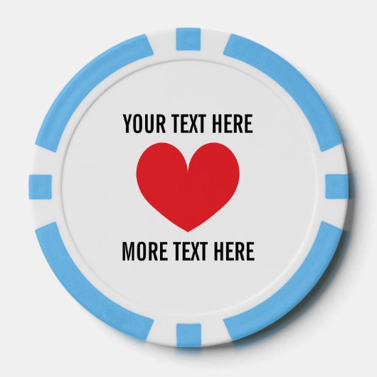 トランプのポーカーロゴ付き赤いハートチップゴルフボールマーカー ポーカーチップ (正面)