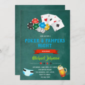 トランプのポーカー及びおむつパーティの招待状 招待状 (正面/裏面)