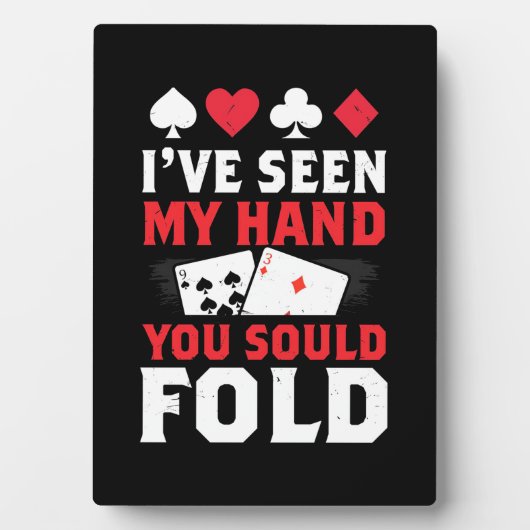 トランプのポーカー君の手折りを見た フォトプラーク (正面)