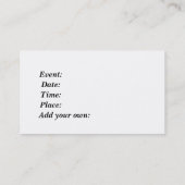 トランプのポーカー夜ぽっちゃりした名刺の招待 名刺 (裏面)