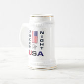 トランプのポーカー夜米国ビールステインのマグwの前部または背部デザイン ビールジョッキ (正面左)