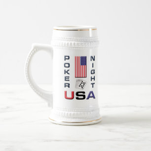 トランプのポーカー夜米国ビールステインのマグwの前部または背部デザイン ビールジョッキ