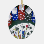 トランプのポーカー夜 セラミックオーナメント (右)