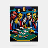 トランプのポーカー戦略抽象芸術幾何学的アート アクリルサイン (正面)