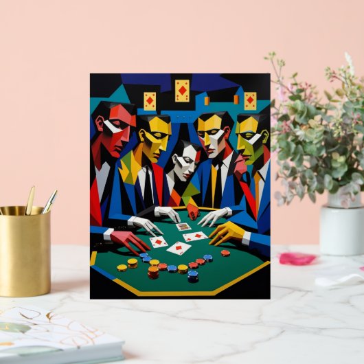 トランプのポーカー戦略抽象芸術幾何学的アート アクリルサイン (ウェディング)