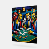 トランプのポーカー戦略抽象芸術幾何学的アート アクリルサイン (傾斜)