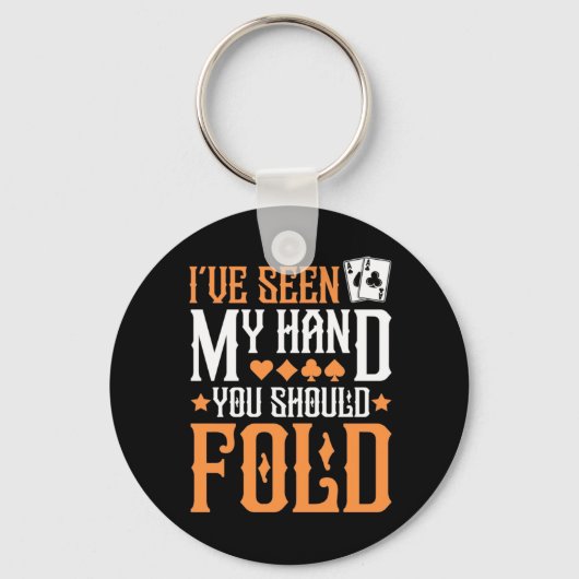トランプのポーカー手を見た キーホルダー (正面)