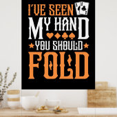 トランプのポーカー手を見た ポスター (キッチン)