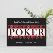 トランプのポーカー招待状 – ゲームナイト 招待状 (スタンド正面)