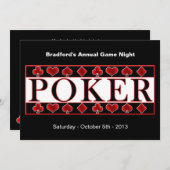トランプのポーカー招待状 – ゲームナイト 招待状 (正面/裏面)