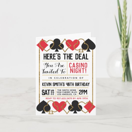 トランプのポーカー招待状 招待状 (正面)