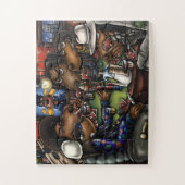 トランプのポーカー犬 ジグソーパズル (縦)