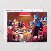 トランプのポーカー犬: 4つのエースとつままれる ポストカード (正面/裏面)