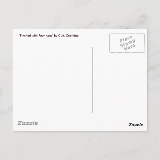 トランプのポーカー犬: 4つのエースとつままれる ポストカード (裏面)