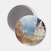 トランプのポーカー猫作家ルイ・ワインの作品 マグネット (正面/裏面)