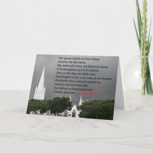 トランプのポーカー祈りの言葉 カード (正面)
