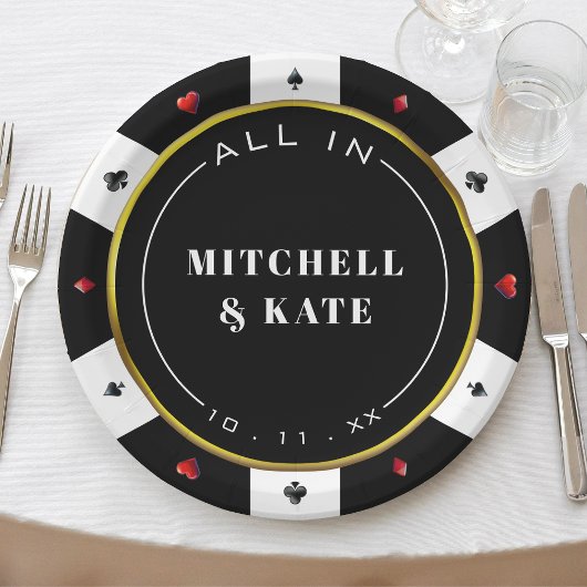 トランプのポーカー結婚チップ ペーパープレート