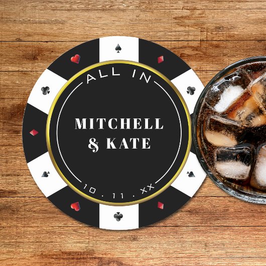 トランプのポーカー結婚チップ ラウンドペーパーコースター