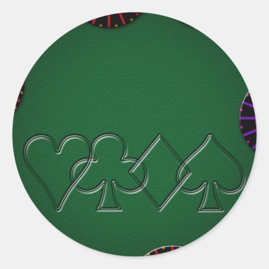 トランプのポーカー表（上） ラウンドシール (正面)