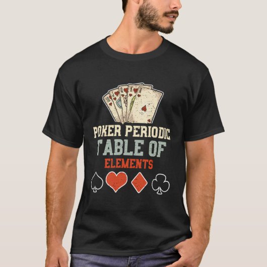 トランプのポーカー要素のトランプのポーカーの周期表 –  Tシャツ (正面)