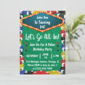 トランプのポーカー誕生日パーティーへの招待 招待状 (スタンド正面)