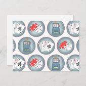 トランプのポーカー賭博トランプスロットマシン ポストカード (正面/裏面)