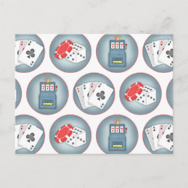 トランプのポーカー賭博トランプスロットマシン ポストカード