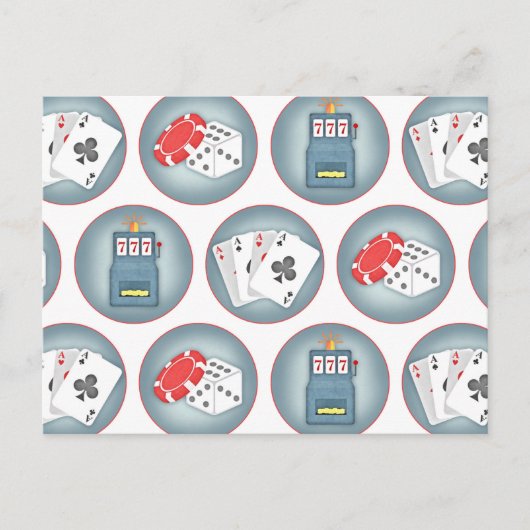トランプのポーカー賭博トランプスロットマシン ポストカード (正面)