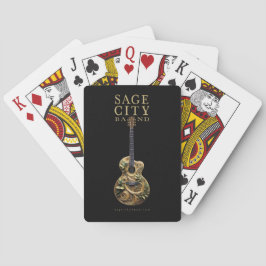 トランプのポーカー遊のカードとSage Cityバンドデザイン。 トランプ