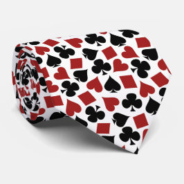 トランプのポーカー遊のカードスーツ模様 ネクタイ