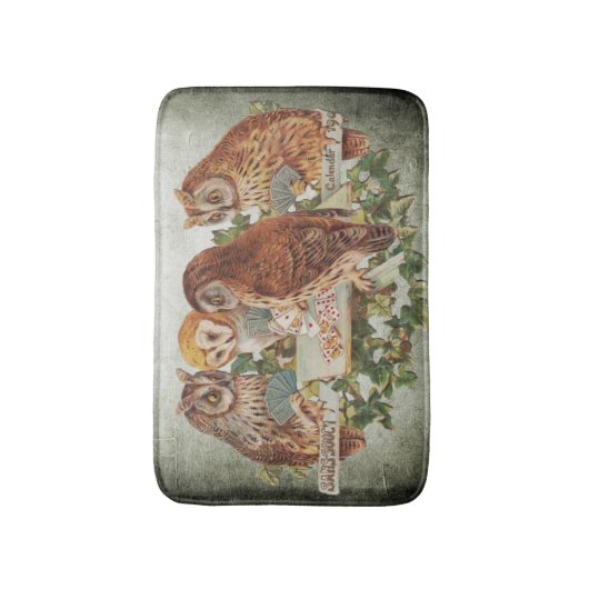 トランプのポーカー遊のフロールズヴィンテージイラストレーション バスマット (正面縦)