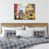 トランプのポーカー遊び犬 キャンバスプリント (インサイチュ (寝室))