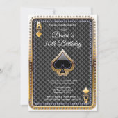 トランプのポーカー遊ズカードカジノ誕生日招待状 招待状 (正面)