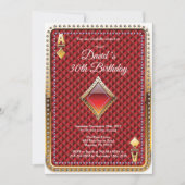 トランプのポーカー遊ズカードカジノ誕生日招待状 招待状 (正面)