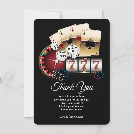 トランプのポーカー遊ズカード、カジノサンキューカード 招待状 (正面)