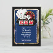 トランプのポーカー遊ズカード、カジノパーティー招待状 招待状 (スタンド正面)