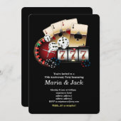 トランプのポーカー遊ズカード、カジノパーティー招待状 招待状 (正面/裏面)