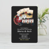 トランプのポーカー遊ズカード、カジノパーティー招待状 招待状 (スタンド正面)