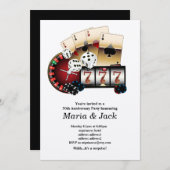 トランプのポーカー遊ズカード、カジノパーティー招待状 招待状 (正面/裏面)