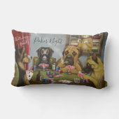 トランプのポーカー遊ズドッグズモノグラム ランバークッション (裏面)