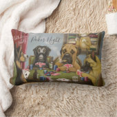 トランプのポーカー遊ズドッグズモノグラム ランバークッション (ブランケット)