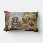 トランプのポーカー遊ズドッグズモノグラム ランバークッション (正面)