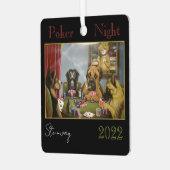 トランプのポーカー遊ズ・ドッグ メタルオーナメント (正面左)